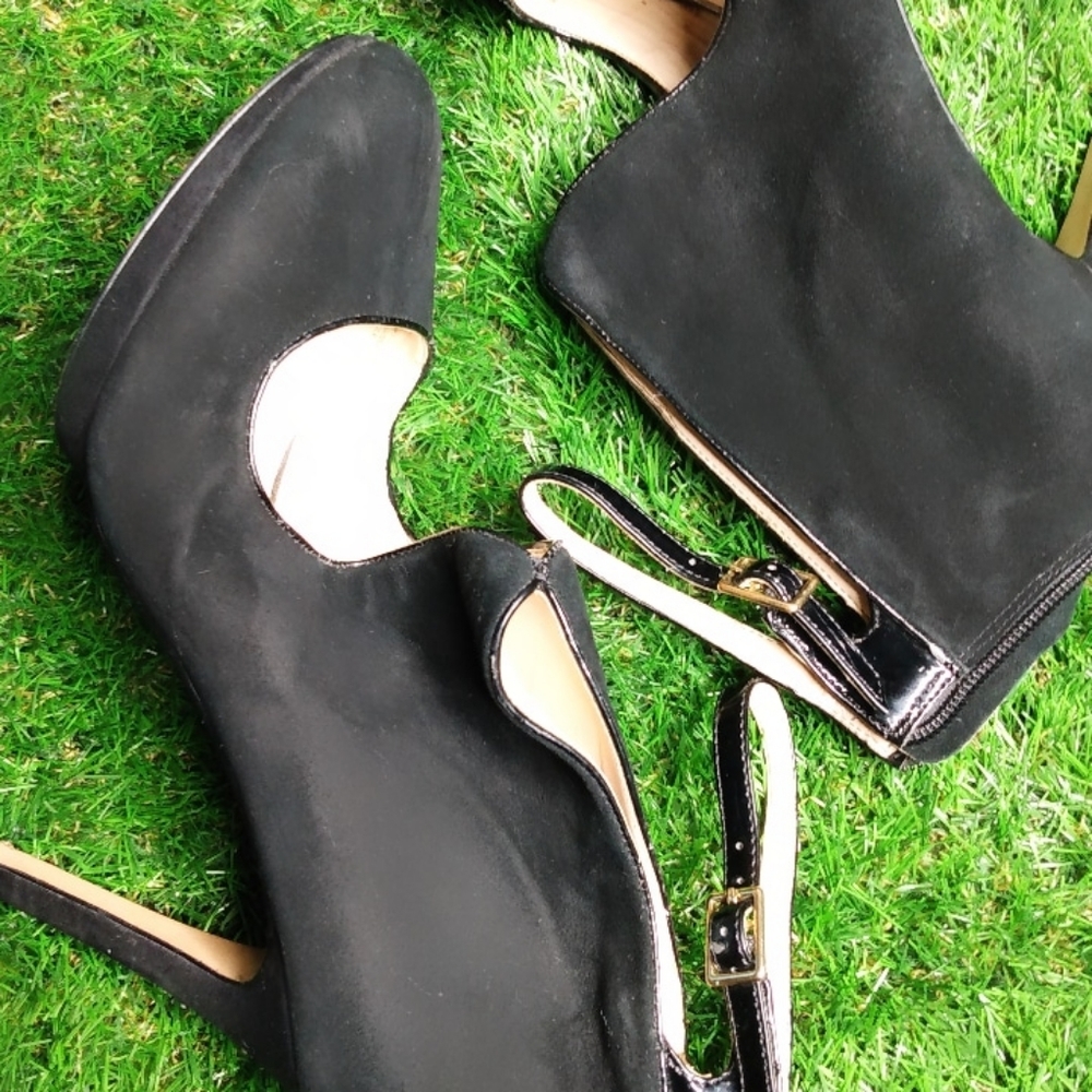 INC black suede heels